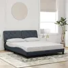 Image de vidaXL Cadre de Lit sans Matelas, Lit Rembourré avec Sommier à Lattes, Lit Double, Lit Adulte de Chambre, Moderne, Gris 3207930