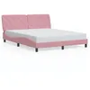 Image de vidaXL Bedframe met hoofdeinde fluweel roze 160x200 cm3207934