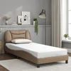Image de vidaXL Bedframe met hoofdbord kunstleer cappucinnokleurig 80x200 cm3207964
