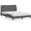 Image de vidaXL Bedframe met hoofdbord kunstleer grijs 140x190 cm3207998