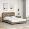Image de vidaXL Bedframe met hoofdbord kunstleer cappucinnokleurig 140x190 cm3207999