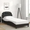 Image de vidaXL Cadre de Lit Viana sans Matelas, Lit Rembourré avec Coussin, Lit Simple, Lit Adulte Chambre, Moderne, Noir 90x200 cm 3208068