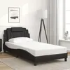 Image de vidaXL Cadre de Lit Viana sans Matelas, Lit Rembourré avec Coussin, Lit Simple, Lit Adulte Chambre, Moderne, Noir 100x200 cm 3208075