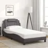 Image de vidaXL Bedframe met hoofdbord kunstleer grijs 100x200 cm3208078