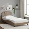 Image de vidaXL Bedframe met hoofdbord kunstleer cappuccinokleurig 100x200 cm3208079