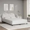 Image de vidaXL Bedframe met hoofdbord kunstleer wit 120x200 cm3208083