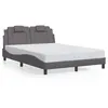 Image de vidaXL Bedframe met hoofdbord kunstleer grijs 140x190 cm3208092