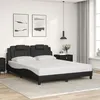 Image de vidaXL Cadre de Lit Viana sans Matelas, Lit Rembourré avec Coussin, Lit Double, Lit Adulte Chambre, Moderne, Noir 160x200 cm 3208103