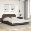 Image de vidaXL Bedframe met hoofdbord kunstleer bruin 160x200 cm3208105