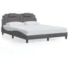 Image de vidaXL Bedframe met hoofdbord kunstleer grijs 160x200 cm3208106