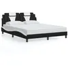 Image de vidaXL Bedframe met hoofdbord kunstleer zwart en wit 160x200 cm3208108