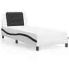 Image de vidaXL Bedframe met hoofdbord kunstleer zwart en wit 90x190 cm3208155