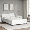 Image de vidaXL Cadre de Lit sans Matelas Zadar, Lit Rembourré, Lit Double, Lit Adulte de Chambre à Coucher Intérieur, Blanc 140x190 3208178