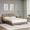 Image de vidaXL Bedframe met hoofdbord kunstleer cappucinnokleurig 140x190 cm3208181