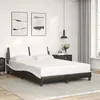 Image de vidaXL Bedframe met hoofdbord kunstleer zwart en wit 140x190 cm3208182
