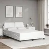 Image de vidaXL Cadre de Lit sans Matelas Zadar, Lit Rembourré, Lit Double, Lit Adulte de Chambre à Coucher Intérieur, Blanc 140x200 3208185