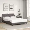Image de vidaXL Cadre de Lit sans Matelas Zadar, Lit Rembourré, Lit Double, Lit Adulte de Chambre à Coucher Intérieur, Gris 140x200 3208187