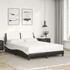 Image de vidaXL Cadre de Lit sans Matelas Zadar, Lit Rembourré, Lit Double, Lit Adulte de Chambre à Coucher Intérieur, Noir et Blanc 3208189