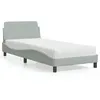 Image de vidaXL Lit avec matelas gris clair 80x200 cm velours, meuble de chambre, lit simple, cadre de lit incurvé, sommier, lit en 3208291