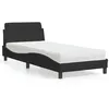 Image de vidaXL Lit avec matelas noir 80x200 cm velours, meuble de chambre, lit simple, cadre de lit incurvé, sommier, lit en velours 3208293