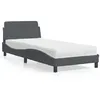Image de vidaXL Bed met matras fluweel donkergrijs 90x190 cm3208312