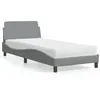Image de vidaXL Lit avec matelas gris clair 90x200 cm tissu, meuble de chambre à coucher, lit simple, cadre de lit incurvé, sommier, 3208324