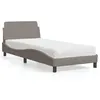 Image de vidaXL Lit avec matelas taupe 90x200 cm tissu, meuble de chambre à coucher, lit simple, cadre de lit incurvé, sommier, lit 3208328
