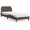 Image de vidaXL Lit avec matelas marron 90x200 cm similicuir, meuble de chambre à coucher, lit simple, cadre de lit incurvé, sommier, 3208339