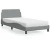Image de vidaXL Lit avec matelas gris clair 100x200 cm tissu 3208344