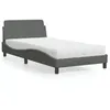 Image de vidaXL Lit avec matelas gris foncé 100x200 cm tissu 3208345