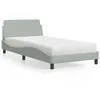 Image de vidaXL Lit avec matelas gris clair 100x200 cm velours 3208351