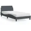 Image de vidaXL Bed met matras fluweel donkergrijs 100x200 cm3208352