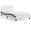 Image de vidaXL Lit avec matelas blanc et noir 100x200 cm similicuir 3208363
