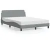 Image de vidaXL Lit avec matelas gris clair 120x200 cm tissu 3208364