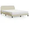 Image de vidaXL Lit avec matelas crème 120x200 cm tissu 3208369
