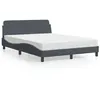 Image de vidaXL Lit avec matelas gris foncé 120x200 cm velours 3208372