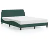 Image de vidaXL Bed met matras fluweel donkergroen 120x200 cm3208374