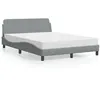 Image de vidaXL Bed met matras stof lichtgrijs 140x190 cm3208384