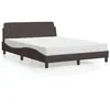 Image de vidaXL Lit avec matelas marron foncé 140x200 cm tissu 3208407