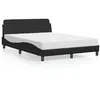 Image de vidaXL Lit avec matelas noir 140x200 cm similicuir 3208417