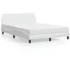 Image de vidaXL Lit avec matelas blanc 140x200 cm similicuir 3208418