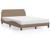 Image de vidaXL Bed met matras kunstleer cappuccinokleurig 140x200 cm3208421