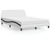 Image de vidaXL Bed met matras kunstleer wit en zwart 140x200 cm3208423