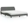 Image de vidaXL Lit avec matelas gris foncé 160x200 cm tissu 3208425