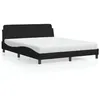 Image de vidaXL Lit avec matelas noir 160x200 cm tissu 3208426