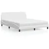 Image de vidaXL Lit avec matelas blanc 160x200 cm similicuir 3208438
