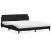 Image de vidaXL Lit avec matelas noir 180x200 cm tissu 3208446