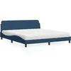 Image de Lit vidaxl 218 x 185 x 74.5 cm en tissu sommier a lattes pour 2 personnes de couleur