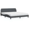 Image de vidaXL Lit avec matelas gris foncé 180x200 cm velours 3208452