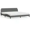 Image de vidaXL Bed met matras stof donkergrijs 200x200 cm3208465